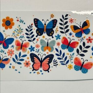 Colorful Butterflies Cup Decal 🦋